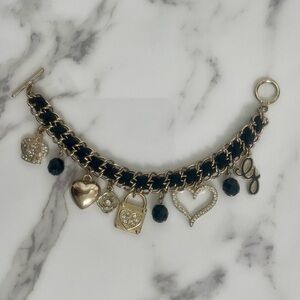 GUESS bracelet in golden finish and black suede